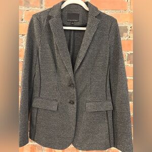 Banana Republic Blazer Womens 6 Holiday 2020 Houndstooth Gray Black. Like New!